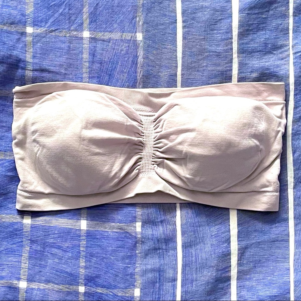 No Boundaries Light Cream/Pink Padded Bandeau Bralette [Size L / 36] 🍦